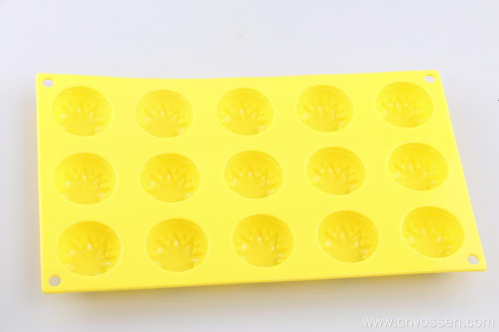 15-cavity Different Shapes Silicone Flower Baking Mold