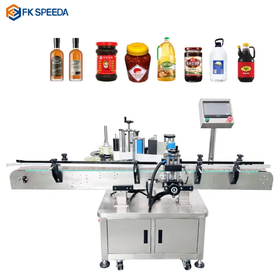 High Precision FK705 Automatic Bottle Labeling Machine for Plastic, Jar, and Round Glass Packaging