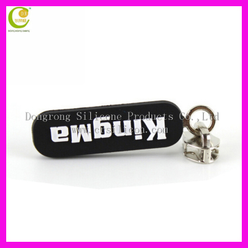 personalized branded logo U tube shape pvc zipper puller with cord