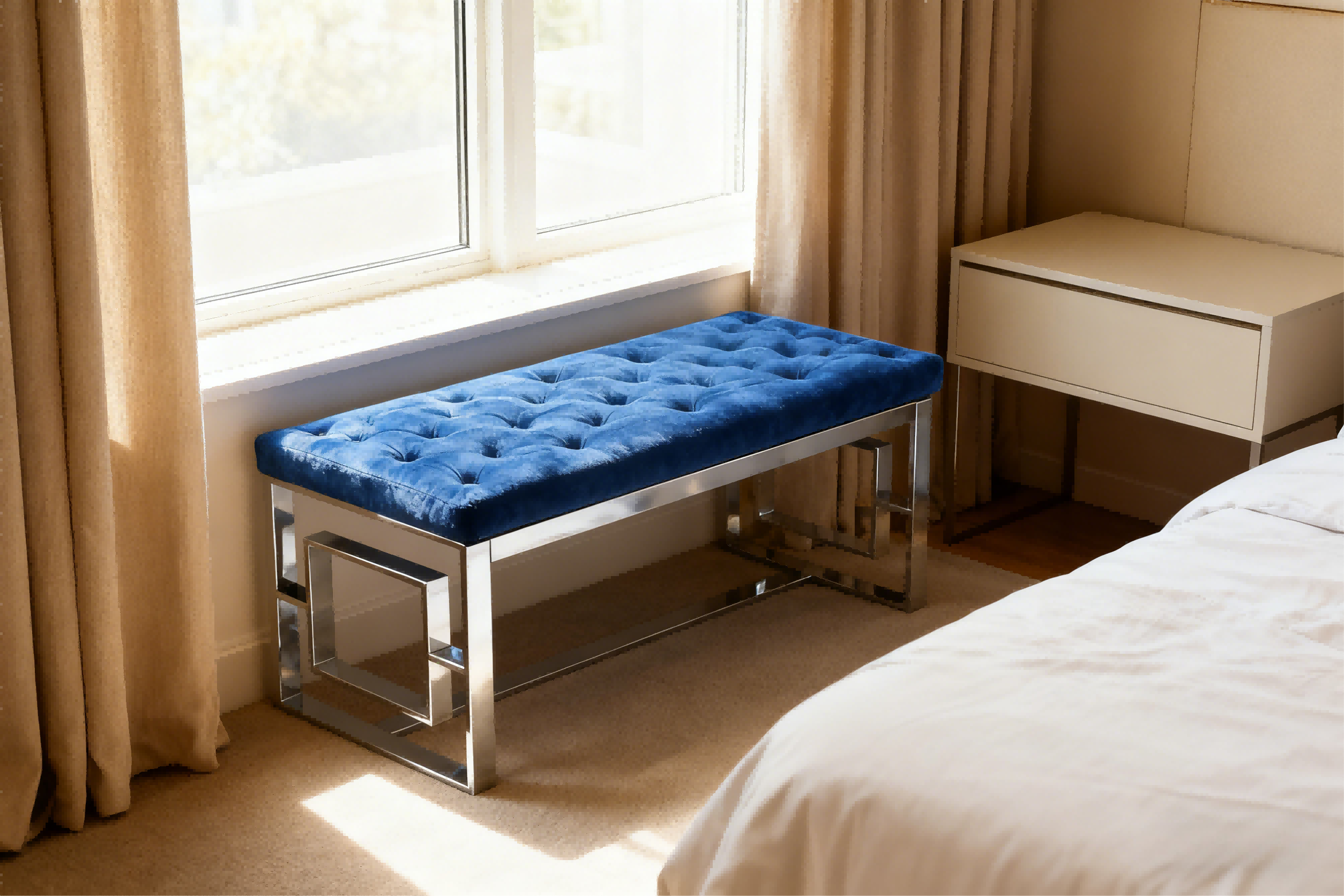 TL-AB07 velvet entryway bench 4