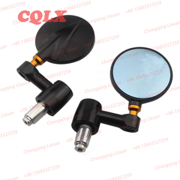 CNC Machined Black Motorcycle Bar End Mirror for 22mm/7/8" Handlebars