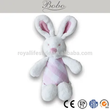 Cute Plush Toy Stuffed Bunny/Rabbit with plaid cloth for kids