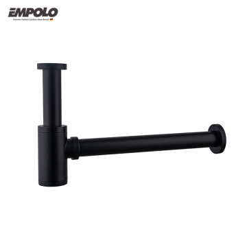 Modern Black Brass Laboratory Sink Drain Pipe Bottom Trap