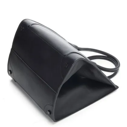 Phantom Black Soft Suede Leather Lining Celine Square Bag With11.8 * 11.1 * 9.5 Inches