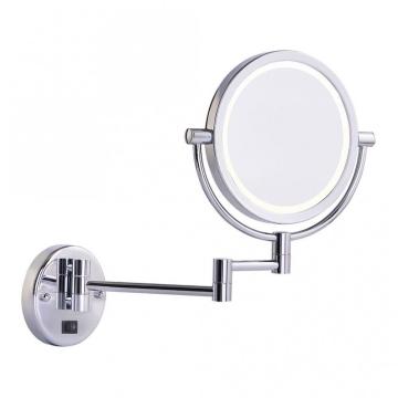 Round double side wall mirror with light