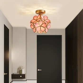 Luxury Nordic Copper Petal LED Chandelier for Bedroom and Hallway
