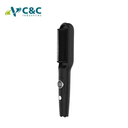 A portable hair straightening comb that prevents burns.
