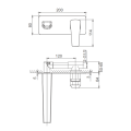Wall-mounted single lever basin mixer for concealed installation