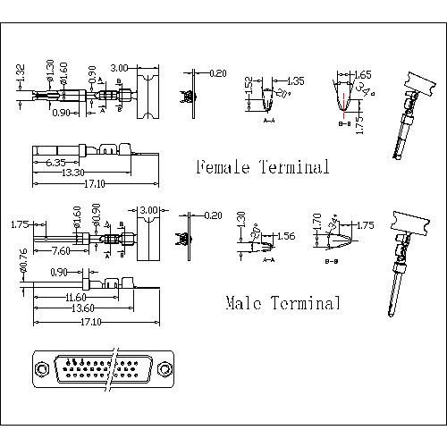 HDCT01-XX D-SUB High density crimp contact Male+Female