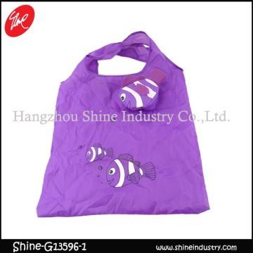 fish shape shopping bag/purple cute canvas bag