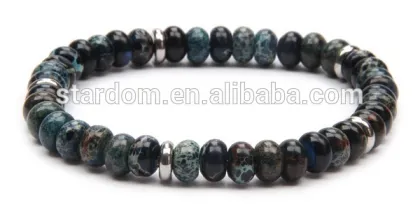 Fashion and trendy men's beaded bracelet imperial stone
