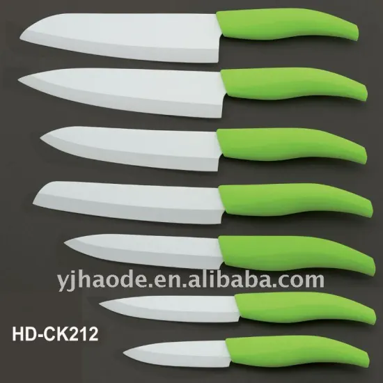 7pcs Ceramic knife set with rubber handle