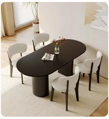 Leather Seating Dining Chair with Wooden Frame