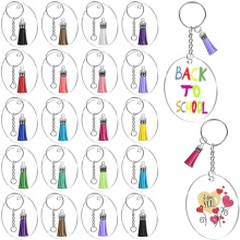 Acrylic Keychain Blanks,30Pcs Acrylic Blanks, 30Pcs Key Chain Rings and 36Pcs Jump Rings for DIY Keychain Crafting