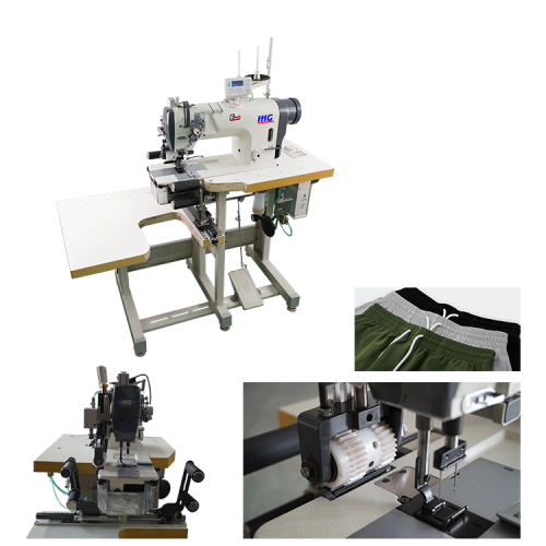 Máquina cortadora de linha automática para costura elástica em tecido