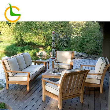 Modern Luxury Teak Garden Sofa Set for Patio and Hotel Outdoor Furniture