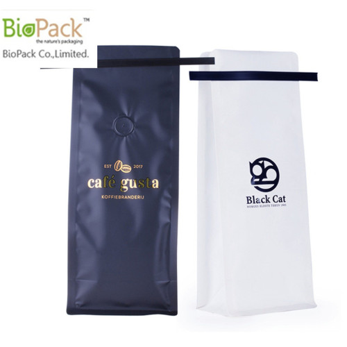 Биоразградима чанта за кафе с квадратно дъно с калаена вратовръзка и опаковки Производител Китай