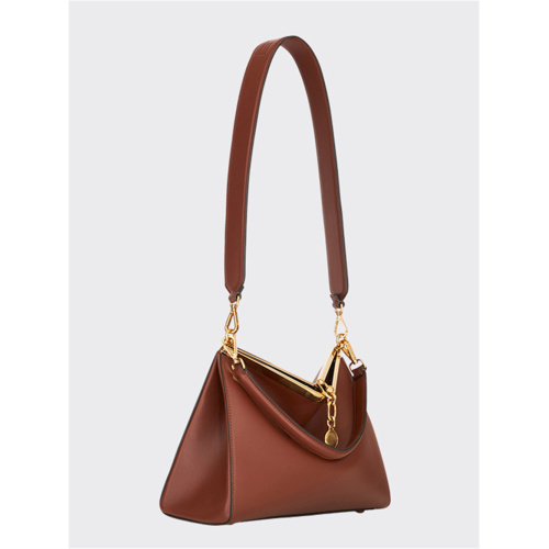 Metal and Leather Harmony Luxe Brown Crossbody Bag