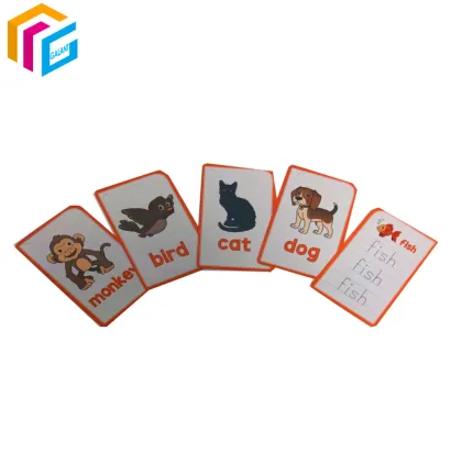 English and Numbers Educational Flash Cards for Game Learning