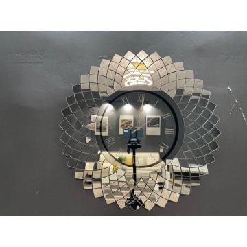Decoración de espejo reloj creativo de pared moderno