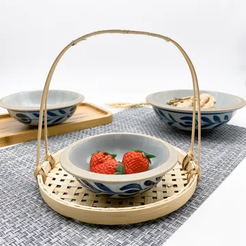 wholesale round white blue flower ceramic soup bowl porcelain rice bowl japanese style bowl set