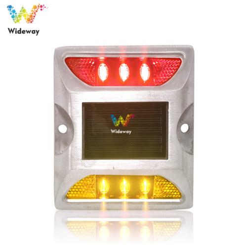 dual color flashing aluminum led solar road stud
