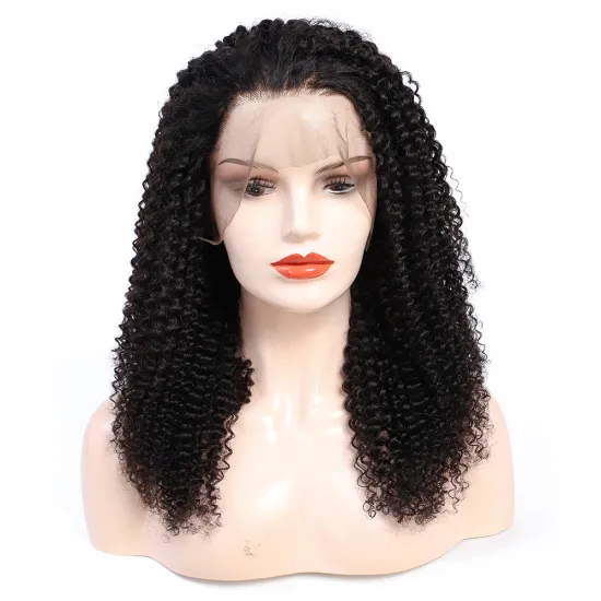 18 Inch Chinese Human Hair Kinky Hair Kosher Full Lace Wigs
