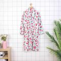 home robe de flanela de flanela waffle feminino