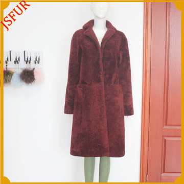 Women Winter Long Jacket Wholesale Sheep Shearling Coats