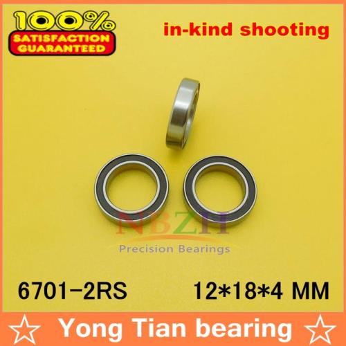 10pcs free shipping The high quality of ultra-thin deep groove ball bearing 6701-2RS 12*18*4 mm