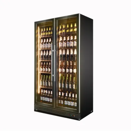 Double Door Bar Chiller Refrigerator: Sub Zero Beer Fridge & Commercial Freezer Showcase