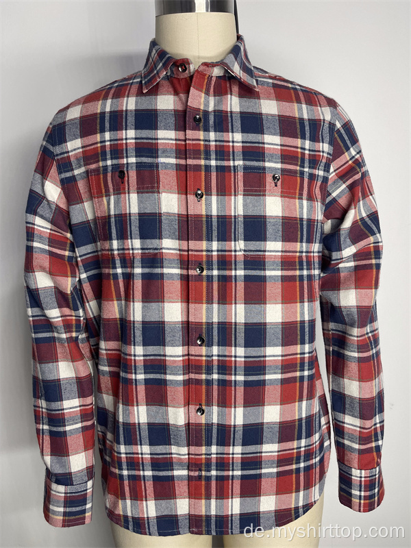 Red Plaid Casual Shirt Jacke