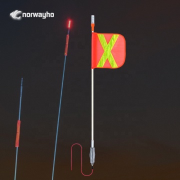 6FT Safety Whip with Spring Base, Quick Release & LED Light Flagpole