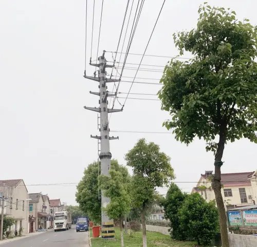 Loop Over Pole 11m Double Loop Electricity Transmission Steel Pole, High Quality 11m ...