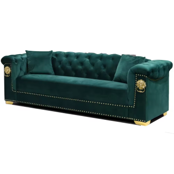 Muebles de sala de estar moderna de estilo clásico nórdico Velvet chesterfield sofá nuevo diseño de sofá set