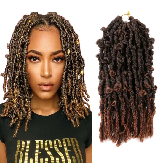 Wholesale Soft Butterfly Locs Crochet Braids Hair Extension Light African Faux loc Hair Pre Looped Butterfly Locs Hair