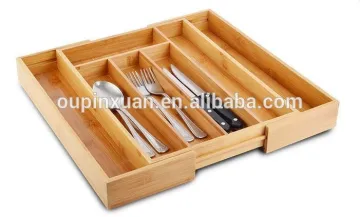 Practical Kitchen Drawer Storage Box Bamboo Cutlery Box