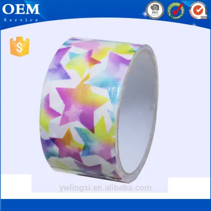 Rainbow Color Star Printed Adhesive Cloth Tape Duct Tape