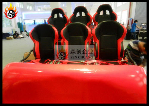 6 Seats 5d Movie Cinema Equipment With Pneumatic Chair , Water Spraying