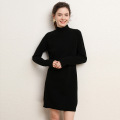 Women's Ribbed Crew Neck Knit Sweater Dress