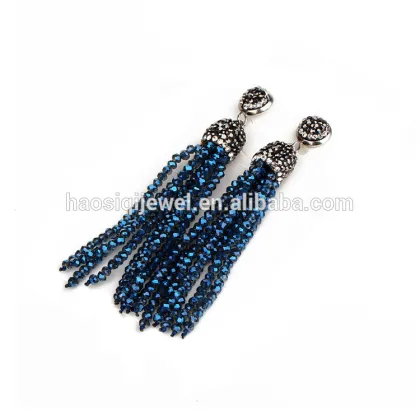 golden crystal beaded earrings cheap hoop earrings for girls