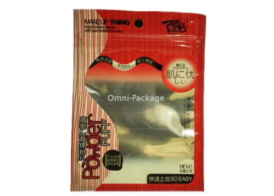 Three-side Sealed Ziplock Cosmetic Packaging Bags Transparent Window