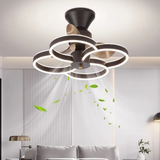 Zhongshan Luxury Villa Ceiling Fan with 220V LED Light and Remote Control