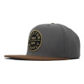 Mens Navy Applique Flat Bill Snapback Cap