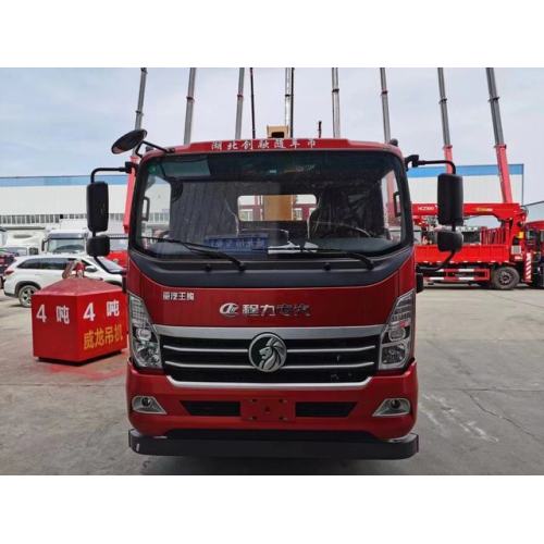 Truk flatbed yang memuat sendiri dengan crane boom lurus 5ton 10ton