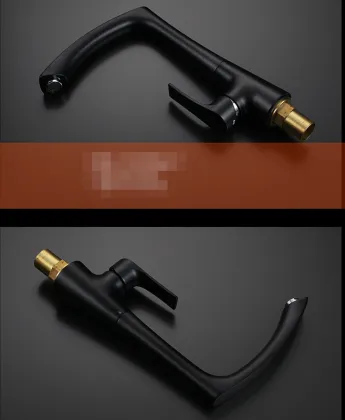 Black L Shape Single Handle Kitchen Mixer