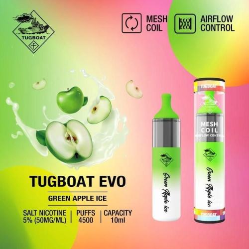 NOUVEAU Dispositif de vape jetable TUGBOAT EVO 4500