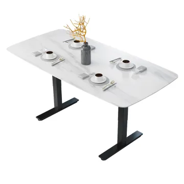 Sintered stone electric standing desk at home