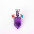 Crystal stone Healing Pointed Chakra Pendants Hexagonal Gemstones Quartz Bullet Shape Women Girls Gift