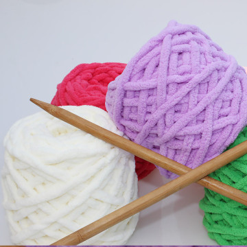 Fancy Space Dyed Polyester Acrylic Microfiber Chenille Cashmere Knit Yarn